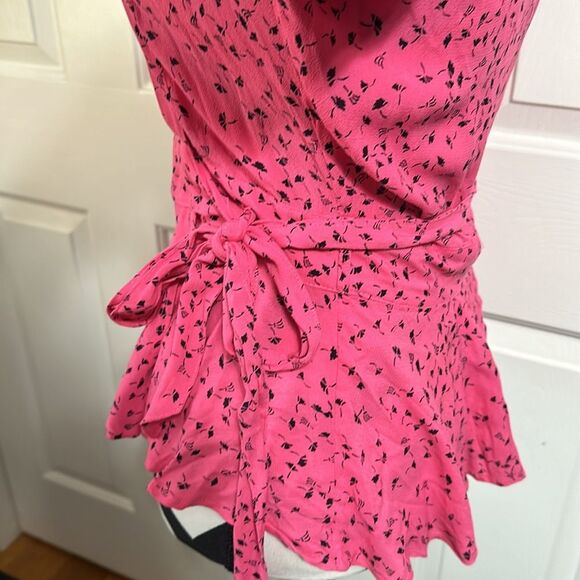 GANNI Barra Crepe Wrap Top - Picture 3 of 6